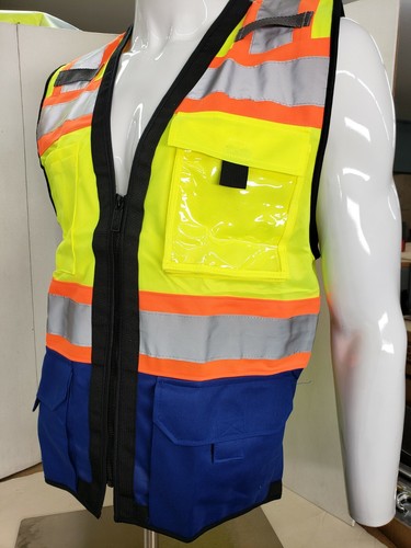HIGH VISIBILITY BLACK SERIES Safety Vest Solid Front Mesh Back - Picture 44 of 62