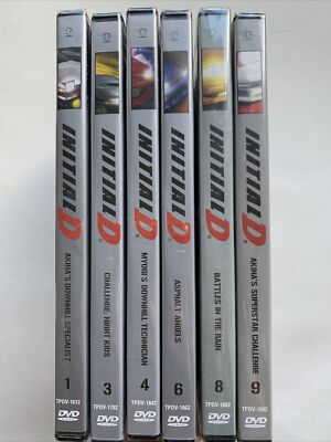 Lot of 6x Initial D - Battle 1,3,4,6,8,9 Anime DVDs BRAND NEW IN  SHRINKWRAP! OOP