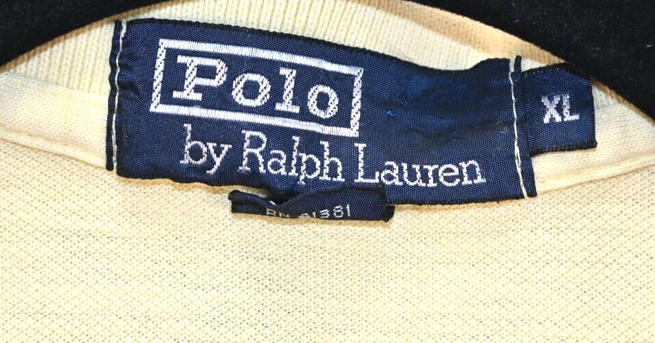 ポロ　ラルフローレン Polo by Ralph Lauren Yellow Polo Size XL 100% Cotton RN#41361 Spot