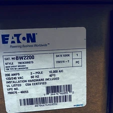 EATON BW2200 BREAKER 2POLE 200A 120/240V NEW IN BOX READY TO SHIP