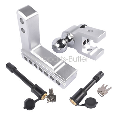 Adjustable Trailer Hitch Fit 2'' inch Receiver, Aluminum Rapid Hitch 6'' Drop/Rise