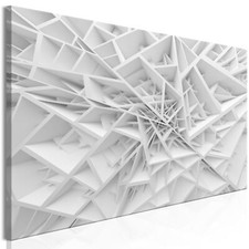 Geometrisch 3D effekt Weiß VLIES LEINWAND DEKO BILDER WANDBILDER XXL WOHNZIMMER