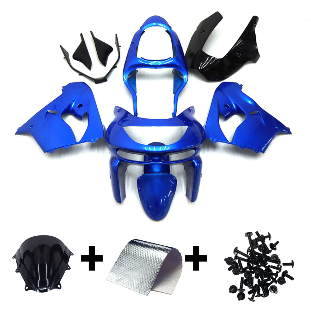 For Kawasaki 98 99 Ninja ZX9R ZX900F 1998 1999 Blue Black Fairings