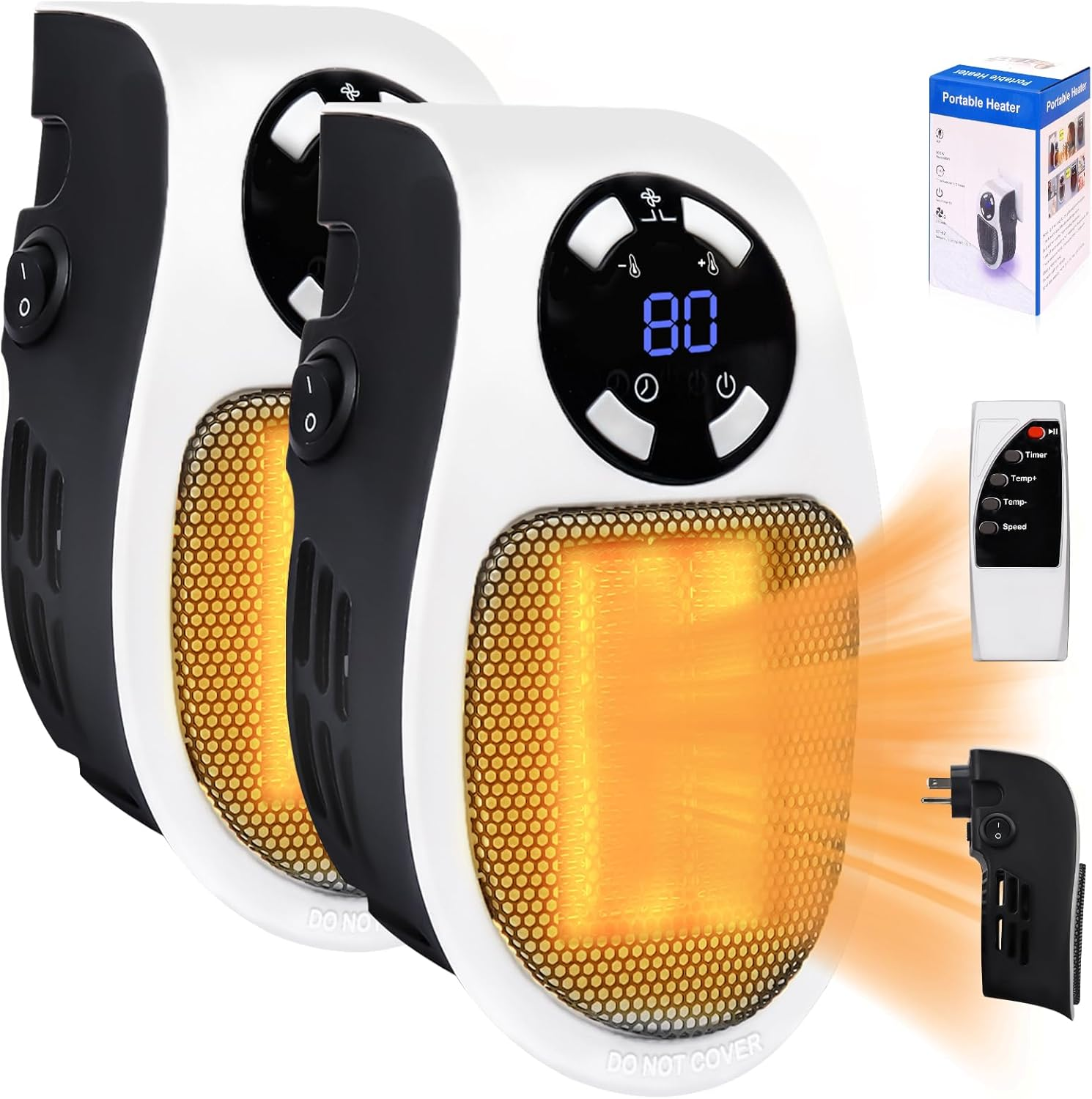 Plug in Heater 500W, Space Heaters for Indoor Use, Portable Heater with Thermal