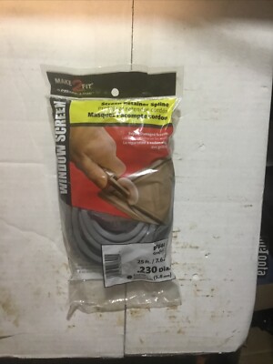 Prime-Line Make 2 Fit WINDOW SCREEN Retainer Spline 0.23'' x 25' GRAY Vinyl P7644