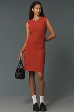 By Anthropologie Ruffle-Trim Textured Mini Dress XXS 2XS   pink new nwt