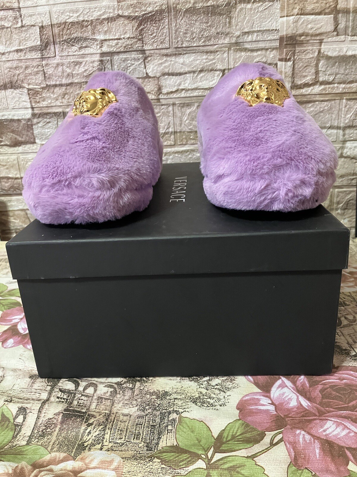 PANTOFOLA D’ORO NUOVE pantofole lavanda Versace Palazzo donna taglia 9