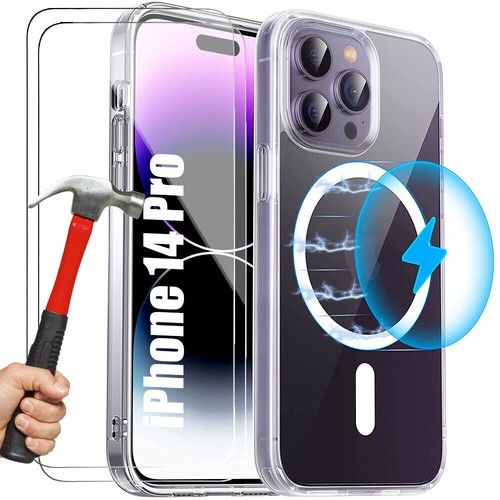 COQUE IPHONE 16/15/14 PRO PLUS MAX +2X VITRE +2 VERRE CAMERA transparent MAGSAFE - Photo 20 sur 21