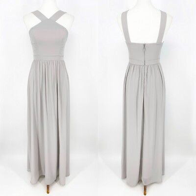 lulus grey bridesmaid dress Cowl Neck Grey Velvet Slit Column Floor Length Prom Bridesmaid Dress main image 1