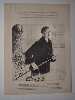 Simplicity Dress Coat Cafe de la Paix Vintage 1950s Print Ad