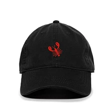 Lobster Baseball Cap Embroidered Cotton Adjustable Dad Hat