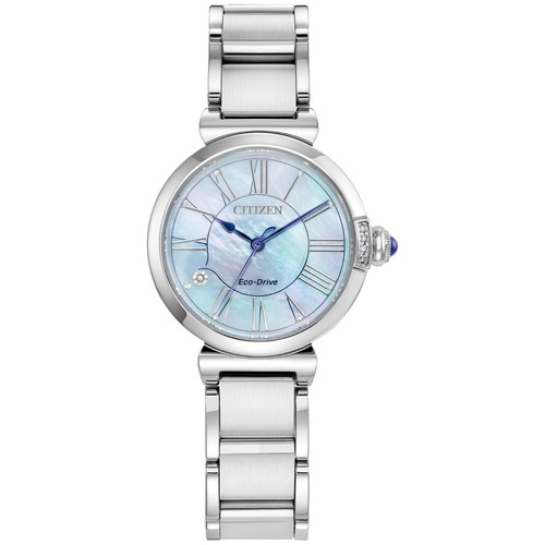 Citizen Women's Classic Eco-Drive Silver Stainless Steel Watch 30 MM EM1060-52N