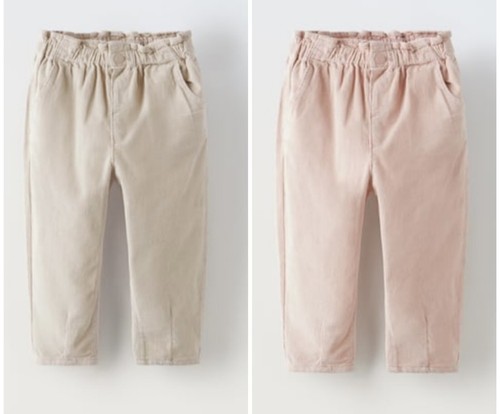 Zara girls 2 pairs of Paperbag corduroy pants size 5/6