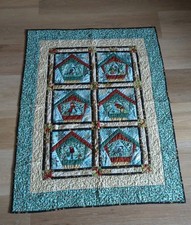 Bird Birdhouse Winter Theme Quilt Throw Wall Hanging 33"x42"Homemade