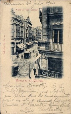 Ak Valencia Stadt Spanien, Calle de San Vicente, historische... - 4697805