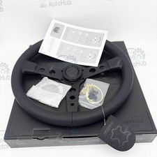 Momo Black Edition 14inch P5 Small Dish Genuine Leather Sport Steering Wheel Us