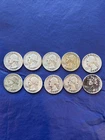 10 1953 D Washington Quarters 25c 90% Silver