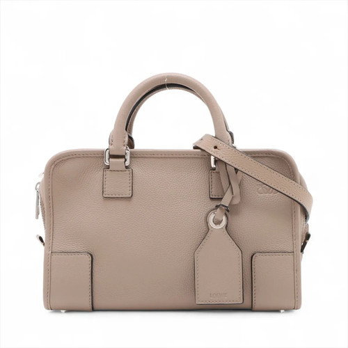 Loewe Amasona 23 Leather 2 Way Handbag Beige