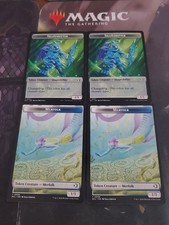 Mtg. 4x Merfolk / Shapeshifter Double-Sided Tokens. Lorwyn Eclipsed. Nm