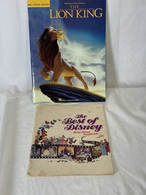Disney Piano Songbook Lot Lion King Big Note Best of Disney Sing Along