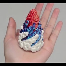 3D Printed Spiral Fidget Toy Crystal Dragon Egg Stress Relief Desk Decor