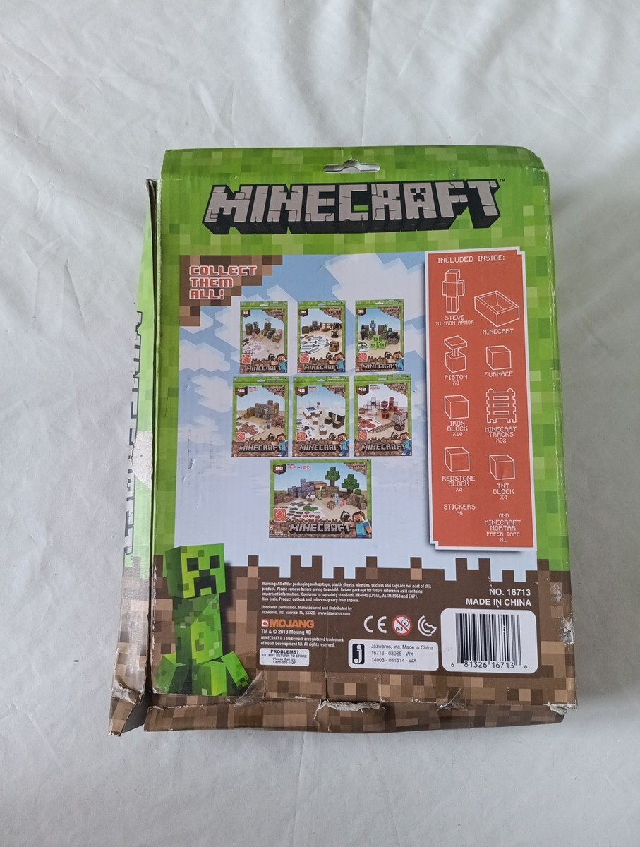 Jazwares 16713 Minecraft Papercraft 48 Piece Minecart Set for sale