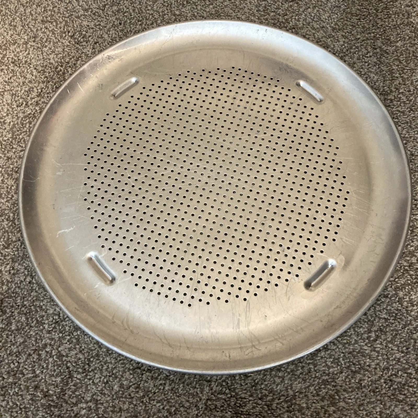 Vintage REMA Bakeware Pizza Pan Gray Aluminum Lg 16” Round Crispy Crust