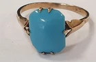 9 carat Gold and Turquoise Antique Ring Size M 1/2