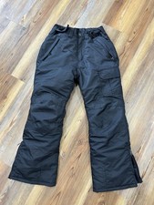 AQ Explorer Snow Black Insulated Kids Snow Pants w/ Pockets Size S 8/10
