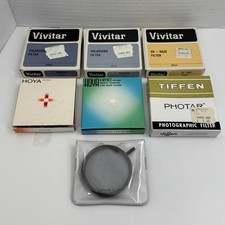 Lot of Vintage Camera Lens Filters, Hoya Filters, Vivitar, Tiffen Lot Of 7