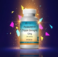 Triple Strength Astaxanthin 12mg Antioxidant Capsules - Super Potency