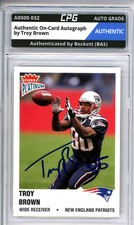 Authentic On-Card Autograph Signed by Troy Brown CPG Auto Grade AUTHENTIC