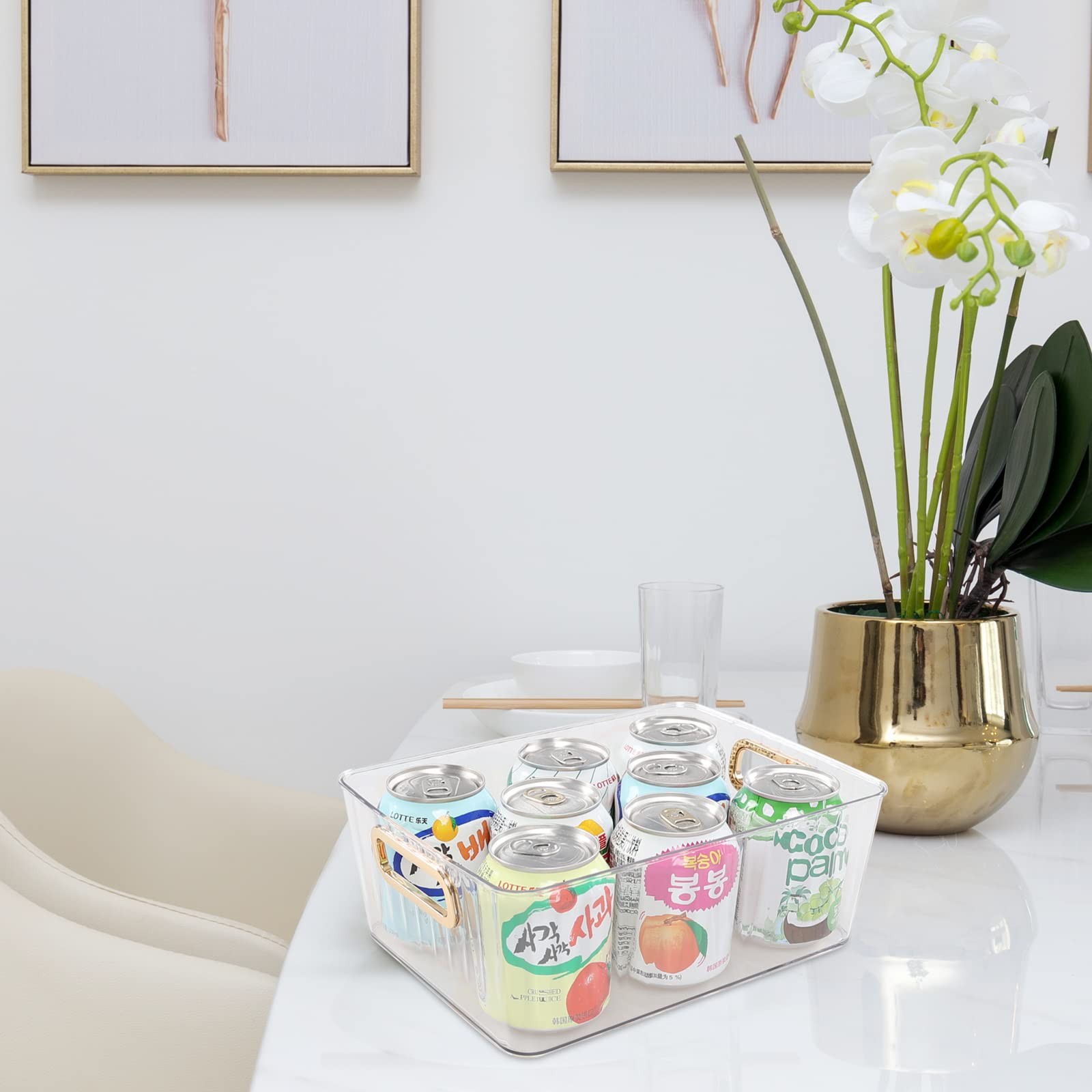 Idotry 6-Pack Clear Pantry Storage Bins, Plastic Organizer Bins