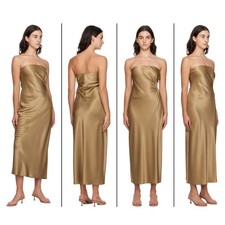 REFORMATION - Nevaeh Satin Midi Dress W/ Cutout