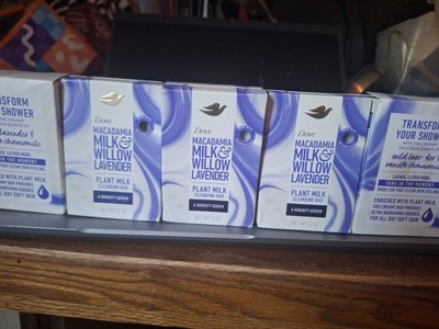 Dove Macadamia Milk Willow Lavender Soap Bar - LOT IS FOR ALL FIVE  (5) BARS
