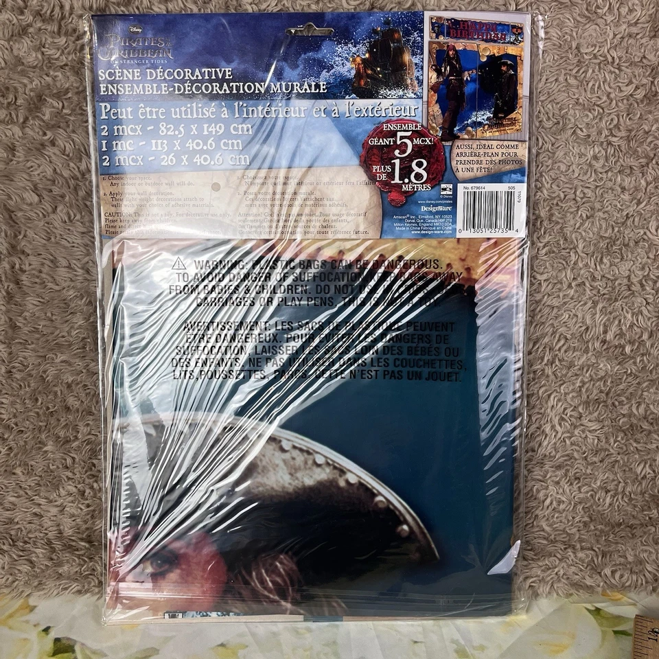 Pirates of the Caribbean Backdrop Poster GIANT 5pc Birthday Party Wall Decor Kit - Image 3 of 4