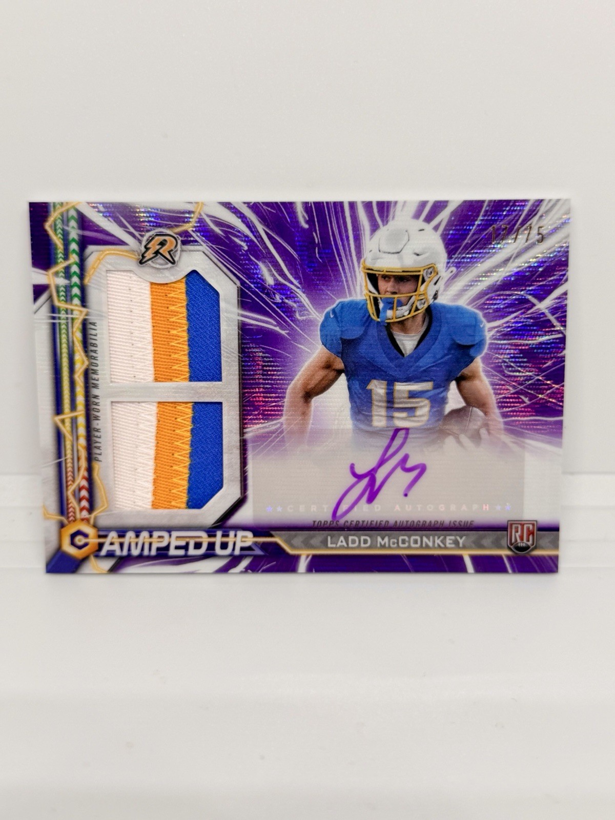 LADD MCCONKEY Rookie 2024 Topps Resurgence Amped Up Purple Surge Patch Auto /75