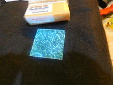 Dichroic Glass:CBS 96 COE Red/Silver/Blue on Stream X Textured Thin Clear - 3"Sq