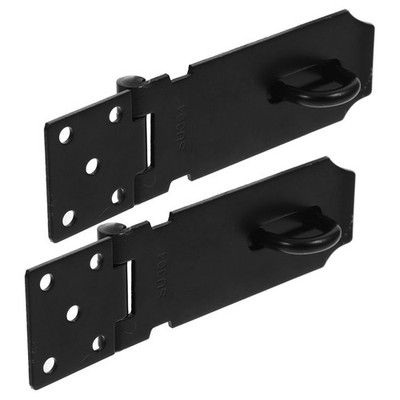 2Sets Black Heavy Duty Door Hasp Lock Stainless Steel for Cabinet and Barn Doors