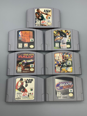 x7 Nintendo N64 Sports Racing Game Lot 3D Hockey Rally NBA Baseball Quarterback