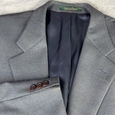 Chaps Ralph Lauren Blazer Mens 46R Grey Blue Wool Houndstooth Sport Coat Canada