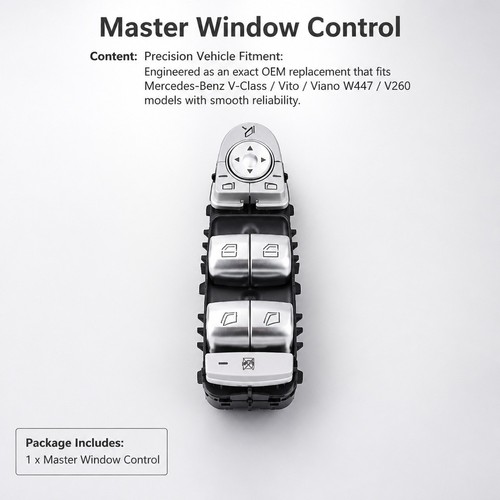 Bouton interrupteur vitre électrique côté conducteur compatible avec Mercedes Benz W447 V250 V260 Classe V - Photo 1/4