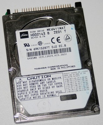 Toshiba MK6411MAT HDD2143 B, 6GB, 6495MB IDE 2,5''  PCB B36019262016-A Festplatte
