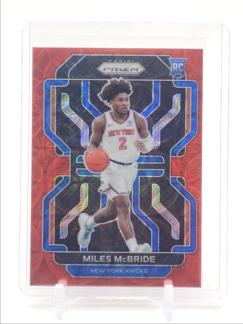 MILES MCBRIDE 2021-22 PANINI PRIZM ROOKIE RED CHOICE KNICKS RC /88 Q6145