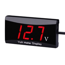 12V DC Digital Voltmeter LED Display Automotive Volt Meter Gauge with 12V