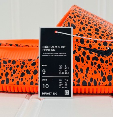 NEW Nike Calm Slide Electric Pack Safari Total Orange Sandals