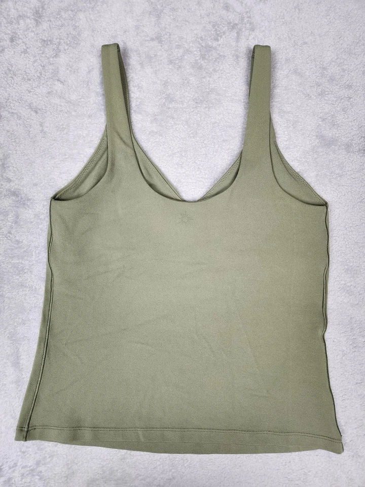 Offline by Aerie Tank Top Womens Medium Green Real Me Built-In Bra V Neck Cami - Image 2 of 4