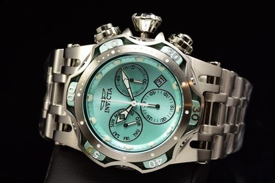 Invicta Fusion Chronograph 54mm Swiss Ronda Z60 Turquoise Dial Steel Watch Men