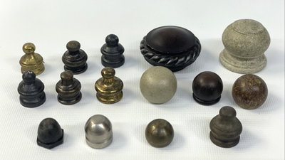 #ad 15 lamp finials vintage Mixed Metal Light Repair Caps Parts $23.50
