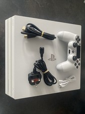 Sony PlayStation PS4 Pro 1TB White Console - Fully Tested - Controller & Cables